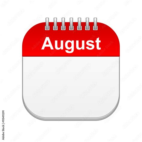 August Calendar Icon Stock Illustration Adobe Stock