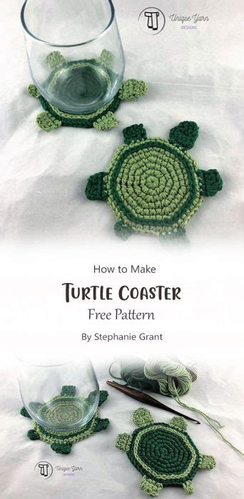 Easy Turtle Coaster Free Crochet Pattern Ideas - Carolinamontoni.com