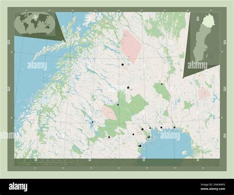 Norrbotten County Of Sweden Open Street Map Locations Of Major