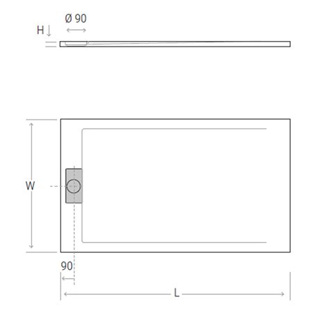 Hidrobox Pure Kromat Duschfläche 80 cm x 110 cm Cement 80 Cement