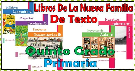 Libros De La Nueva Familia De Libros De Texto De Quinto Grado De