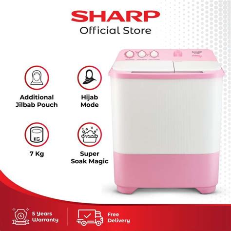 Promo Sharp Es T79sj Bl Pk Mesin Cuci Twin Tub Hijab Series 2 Tabung 7