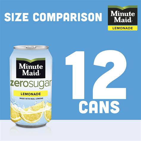 Minute Maid Zero Sugar Lemonade Fruit Juice 12 Fl Oz 12 Cans