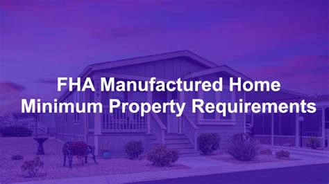 Part 1 Fha Manufactured Home Loan Guidelines Fha Manufactured Home