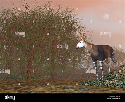 Okapi - 3D render Stock Photo - Alamy