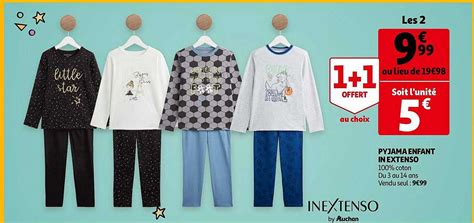 Promo Pyjama Enfant In Extenso Chez Auchan Icatalogue Fr