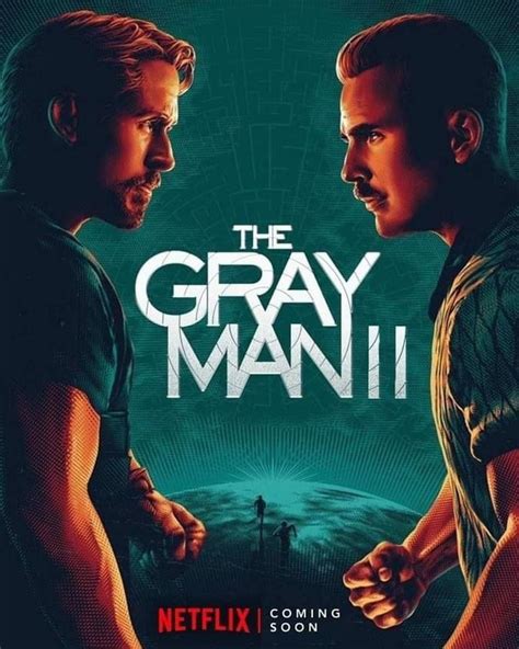 The Gray Man Movie Poster With Two Men Facing Each Other