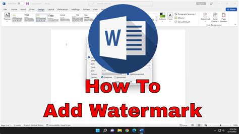 How To Add Watermark In Microsoft Word Tutorial Youtube