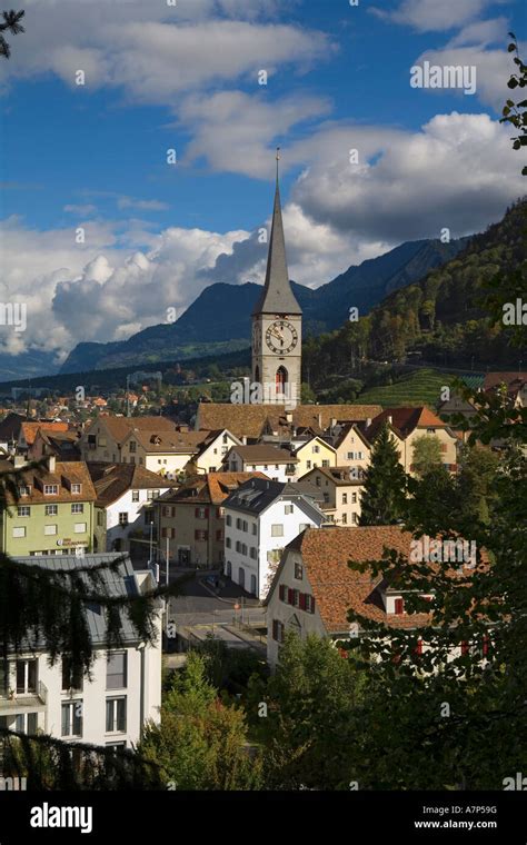 Skyline Chur Graubünden Schweiz Stockfotografie Alamy