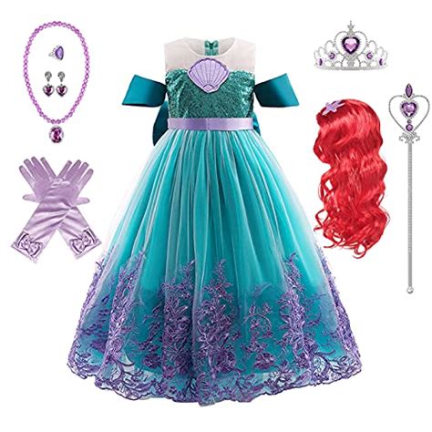 Kosplay Fille Robe De Princesse Ariel Et Accessoires Déguisement De