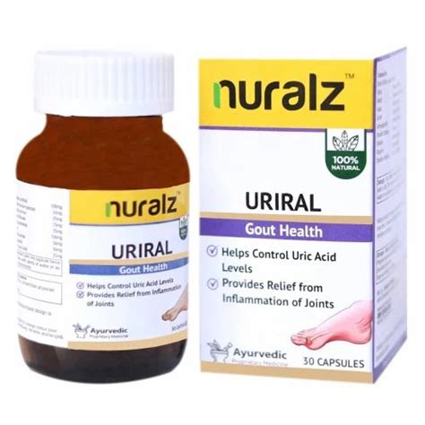 Nuralz Uriral Capsules Helps Control Uric Acid Provides Relief From Inflammation Of Joints