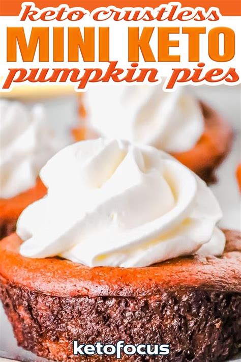 Mini Keto Crustless Pumpkin Pies Recipe Ketofocus Recipe Low Carb