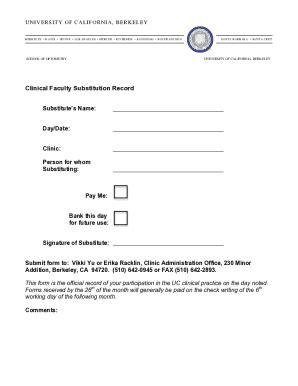 Fillable Online Clinic Substitution Form Fax Email Print PdfFiller