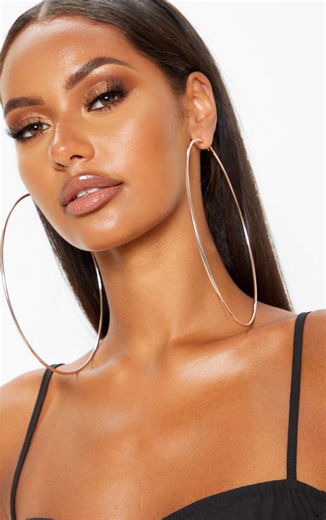 Rose Gold 150mm Extra Large Hoop Earrings Prettylittlething Aus