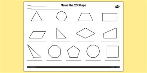 Identifying And Naming 2d Shapes Worksheets 2d Shapes Worksheets Ali Spence