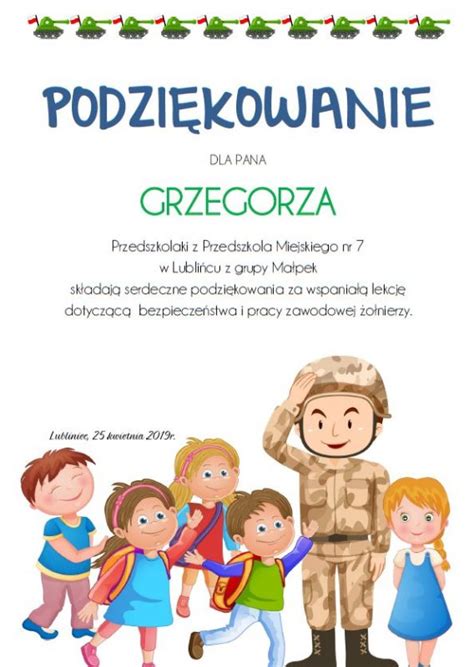 Podzi Kowania Dla Rodzic W I Przyjaci Przedszkola Przedszkole