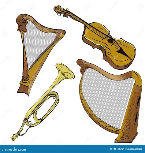 Musical instruments stock illustration. Illustration of lines - 145126281