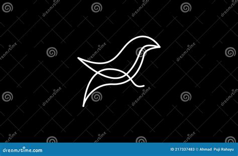 Pájaro Animales Líneas Arte Canario Logo Vector Símbolo Icono Diseño