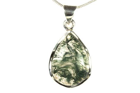 Polished Colorful Moss Agate Pendant Sterling Silver