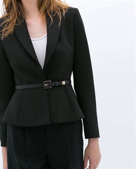 Short Blazer With Belt From Zara Chaqueta Y Pantal N Corto Blazers