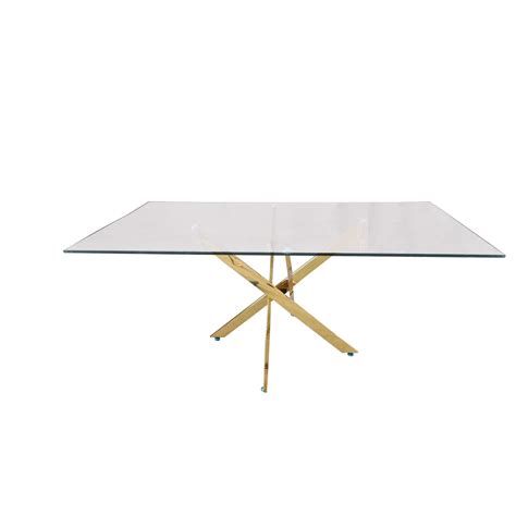 Buy Vanity Living Dining Room Dinner Table Clear Tempered Glass Top