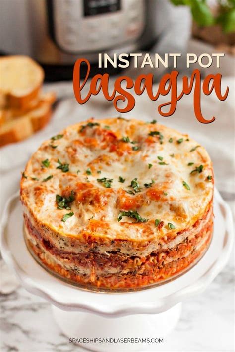 Round Lasagna Cooked In An Instant Pot On A Serving Tray Instant Pot