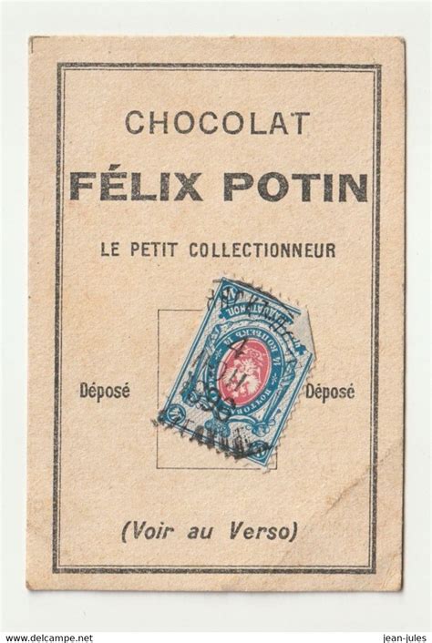 Schokolade Félix Potin chocolat le petit collectionneur timbre