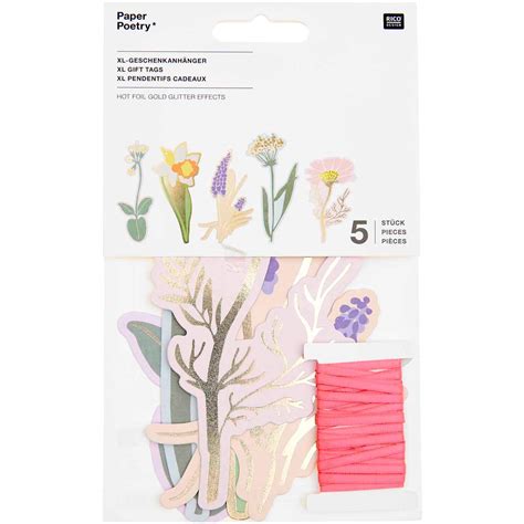 PAPER POETRY GESCHENKANHÄNGER FUTSCHIKATO BLUMEN XL 8 STÜCK