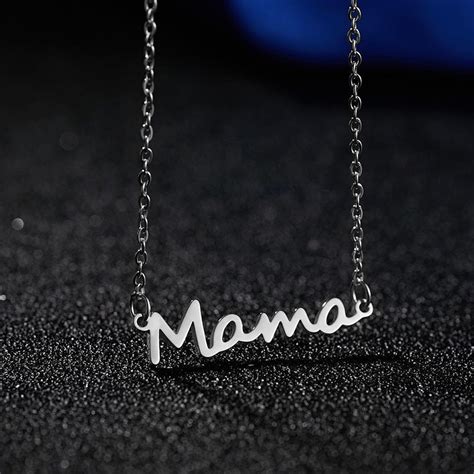 Silver Mama Necklace Personalized Mama Necklace Mama Etsy