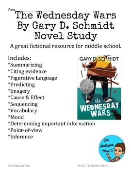 The Wednesday Wars By Gary Schmidt Complete Novel Study By The