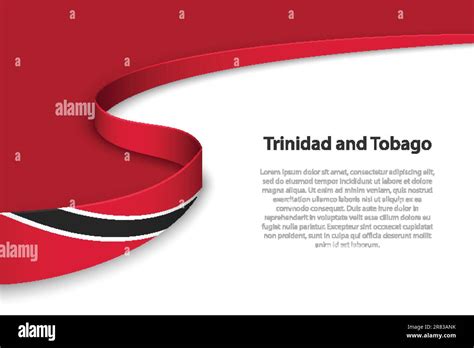 Wave Flag Of Trinidad And Tobago With Copyspace Background Banner Or Ribbon Vector Template