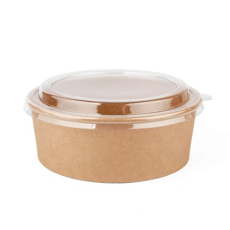 40oz Kraft Bowl With Pet Lid 300 Units Eco Friendly Packaging Dubai