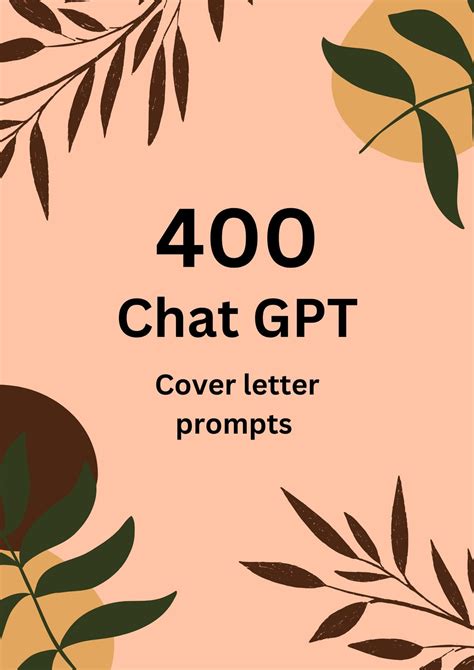 Chat Gpt Cover Letter Prompts Etsy