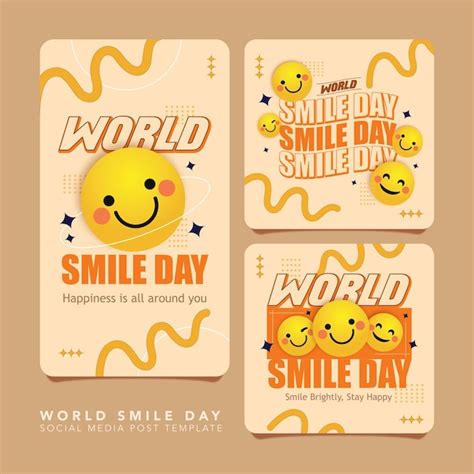 Premium Vector World Smile Day Social Media Post With Smile Emoji Vector