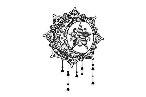 Moon And Stars Mandala SVG Cut File By Creative Fabrica Crafts