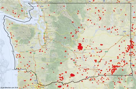 Map of Washington Wildfires in 2013