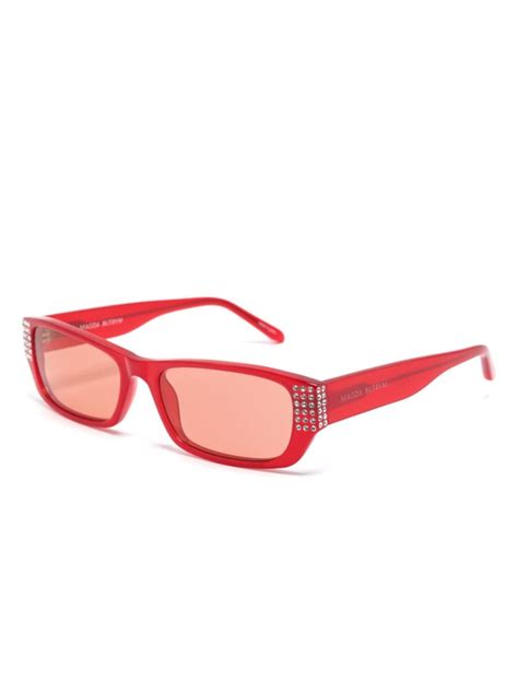 Magda Butrym Crystal Embellished Rectangle Sunglasses Farfetch