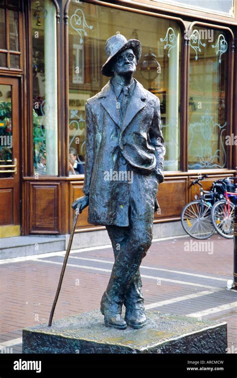 Statue Of James Joyce Dublin County Dublin Ireland Eire Stock Photo