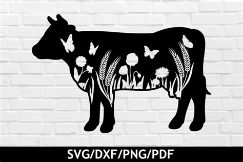 Floral Cow Svg Cut File Nature And Animal Svgs