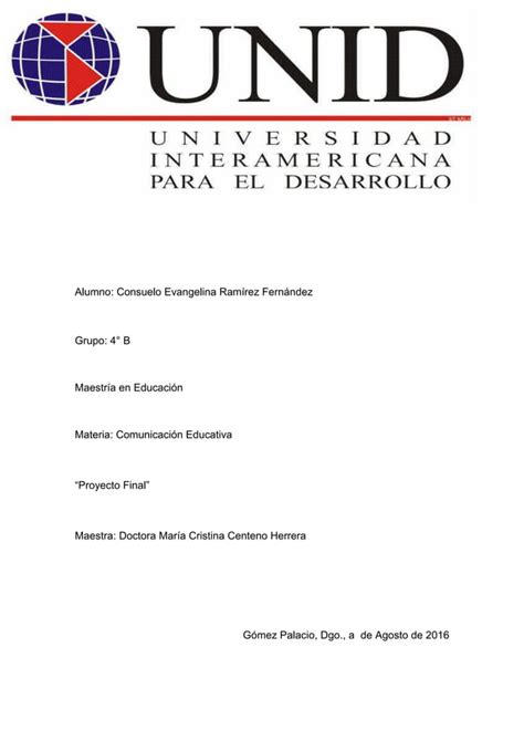 Proyecto Final Comunicaci N Educativa Pdf Descarga Gratuita