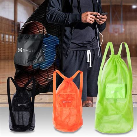 Esportes Basquete Mochila Drawstring Malha Saco Cordão Bolso