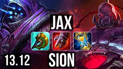 Jax Vs Sion Top M Mastery Games Euw Master