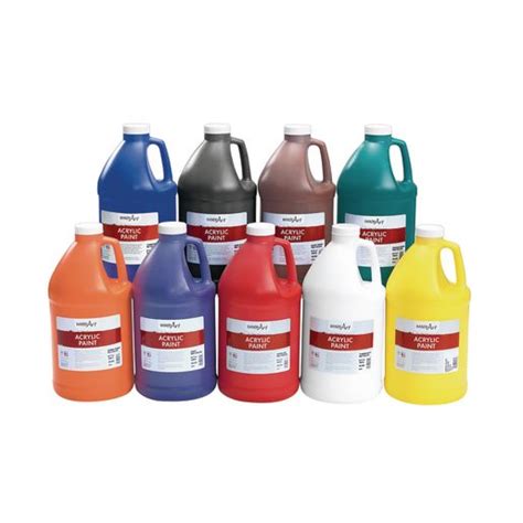 1/2 Gallon Acrylic Paint Set - 9 Bottles