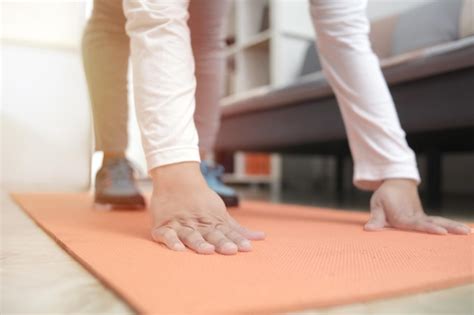 Premium Photo Asian Muslim Woman Wearing Hijab Doing Exercise At Home