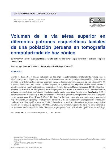 PDF Volumen de la vía aérea superior en diferentes patrones