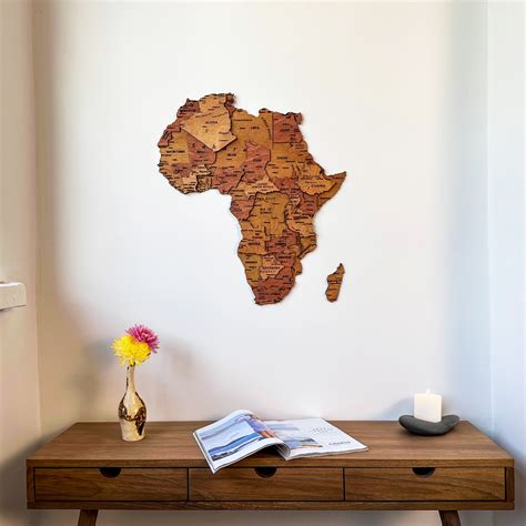 Wooden Africa Map Wall Art 3d Map Of Africa Travel Souvenir African