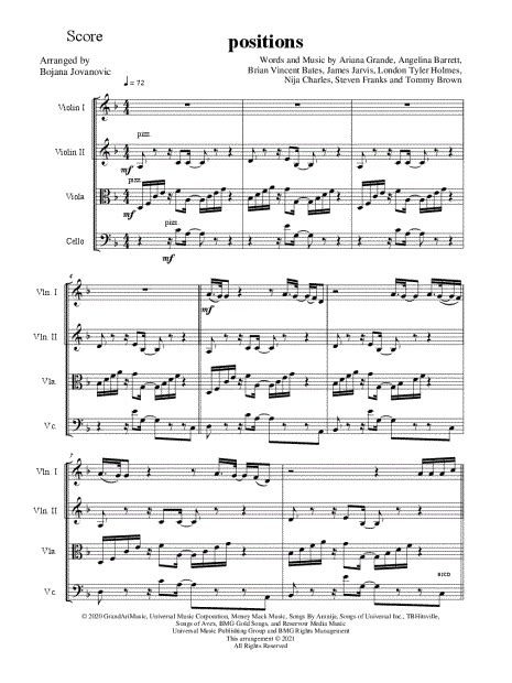 Bojana Jovanovic Positions Sheet Music In D Minor Download And Print