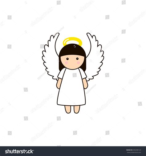 Angel Vector Illustration Isolated On White เวกเตอร์สต็อก ปลอดค่า