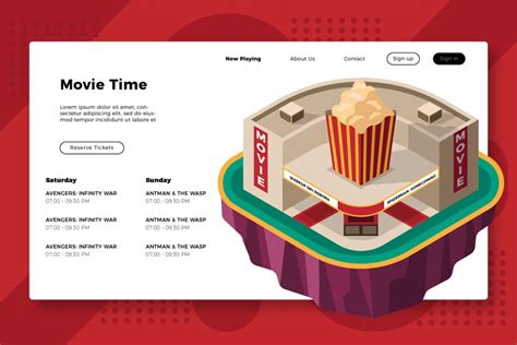 Movie Theater Time Banner And Landing Page