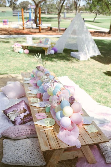 A Sweet Pastel Picnic 2nd Birthday Hooray Mag Kids Party Tables